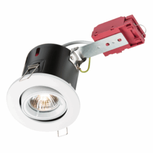 Knightsbridge 230V IP20 50W GU10 IC Fire-Rated Tilt Downlight White