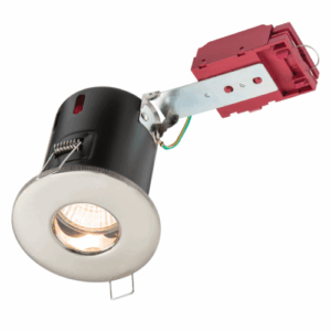 Knightsbridge 230V IP65 GU10 IC Fire-Rated Shower Downlight Brushed Chrome