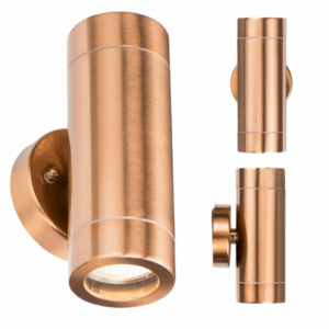 Knightsbridge 230V IP65 GU10 2 x 35W Up & Down Wall Light  - Copper Colour