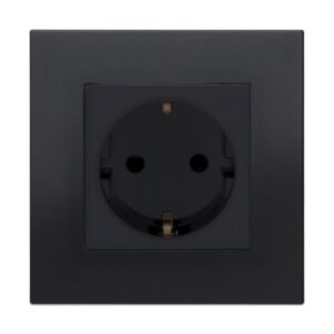 Retrotouch Aura Single Shuko Socket - Matt Black