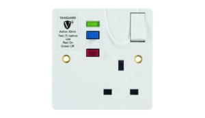 Timeguard Valiance+ RCD Protected Single Gang White Switched Socket Active