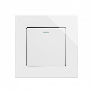Retrotouch Crystal Mechanical Light Switch 1 Gang Intermediate (White PG)