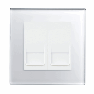 Retrotouch Crystal Dual Rj11 Socket (White PG)