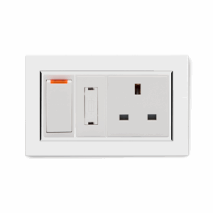 Retrotouch Crystal Switched Fused Spur with 13A Unswitched Socket (White CT)