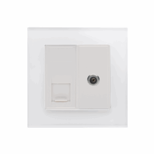 Retrotouch Crystal CAT5E / Sat Socket (White PG)
