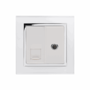 Retrotouch Crystal CAT5E / Sat Socket (White CT)