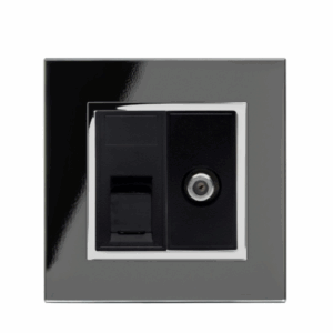 Retrotouch Crystal CT CAT5E / SAT Socket (Black CT)