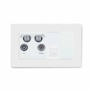 Retrotouch Crystal Dual Sat / CAT5E / Blank Socket (White PG)