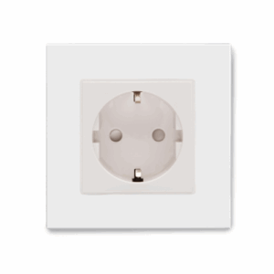 Retrotouch Crystal 16a Single Schuko Plug Socket (White PG)