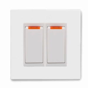 Retrotouch Crystal 20A Dual Switch With Neon (White PG)