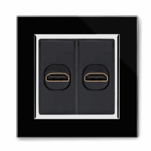 Retrotouch Crystal Dual Hdmi Socket (Black CT)