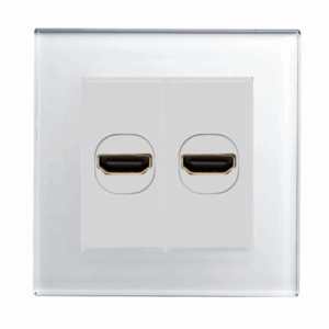 Retrotouch Crystal Dual Hdmi Socket (White PG)