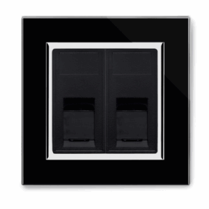 Retrotouch Crystal Dual CAT6e Socket (Black CT)
