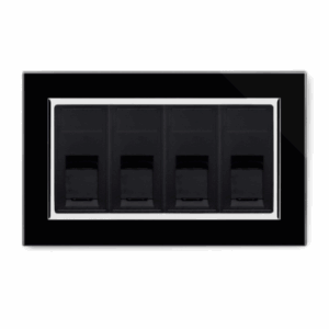 Retrotouch Crystal Quad CAT6e Socket (Black CT)