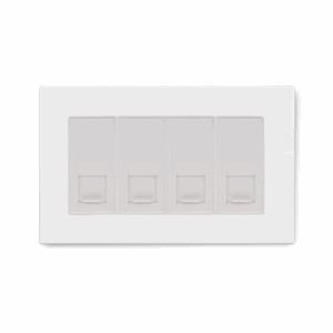 Retrotouch Crystal Quad CAT6e Socket (White PG)
