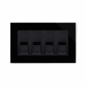 Retrotouch Crystal Quad CAT6e Socket (Black PG)