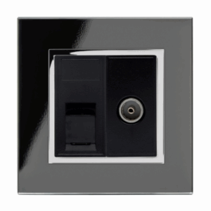 Retrotouch Crystal CAT6e / Tv Socket (Black CT)