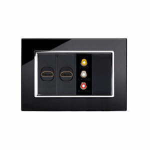Retrotouch Crystal Dual Hdmi / Video / Phono Socket (Black CT)