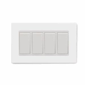 Retrotouch Crystal 4 Gang 2 Way Double Plate (White)