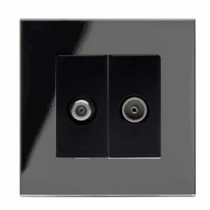 Retrotouch Crystal Satellite / Tv Socket (Black PG)