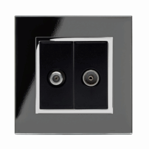 Retrotouch Crystal Satellite / Tv Socket (Black CT)