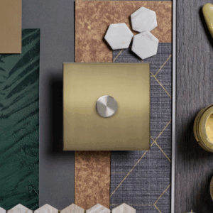 Retrotouch Aura Single Dimmer Switch - Brushed Brass With Nickel Knob