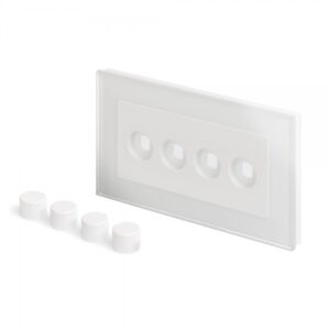 Retrotouch Crystal PG 4 Gang LED Dimmer Plate White