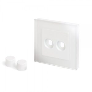 Retrotouch Crystal PG 2 Gang LED Dimmer Plate White