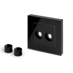 Retrotouch Crystal PG 2 Gang LED Dimmer Plate Black
