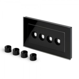 Retrotouch Crystal PG 4 Gang LED Dimmer Plate Black
