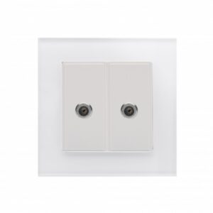 Retrotouch Crystal PG Dual Satellite F Type Socket White