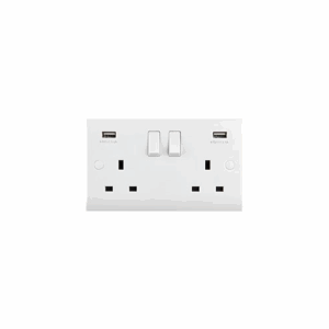 Saxby Electrical Curved Edge 13a 2g Dp Switched Socket With Twin 5v Usb