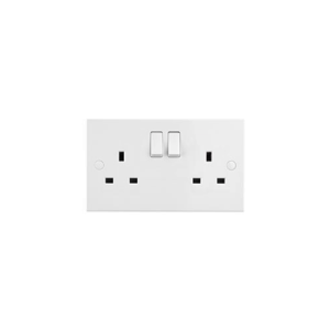 Saxby Electrical Square Edge 13a 2g Dp Switched Socket