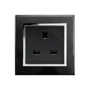 Retrotouch Crystal CT 13A Single Plug Unswitched Socket Black
