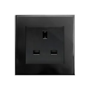 Retrotouch Crystal PG Single 13A UK Unswitched Socket Black