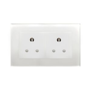 Retrotouch Crystal PG Double 15A Round Pin Socket White