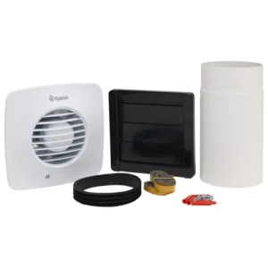 Xpelair DX100P Silent Bathroom Extractor Fan Kit Square WIth Pull Cord(White)