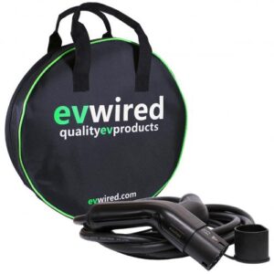 EV WIRED Type 2 to Type 2 10M EV Charging Cable 32A 22kW 3 Phase With Carry Case