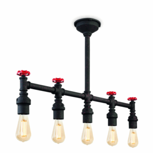Firstlight Factory 5 Light Semi Flush Fitting Rustic Black