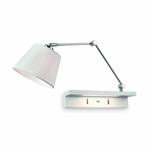 Firstlight Rex Wall Light with Shelf & USB Port Chrome