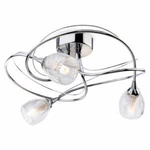 Firstlight Henley 3 Light Flush Ceiling Fitting Chrome