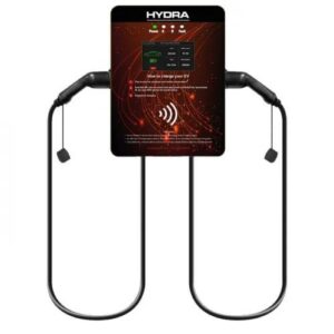 Hydra Jovi 22Kw Dual 5m Tethered Commercial EV Charger HJ-22-T-BLK