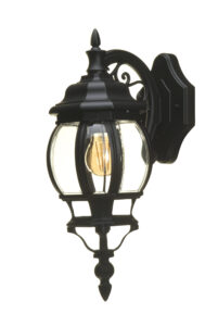 Lutec Canterbury IP23 E27 Wall Light Black