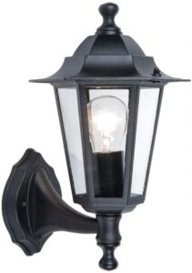 Lutec Corniche IP44 E27 Wall Light Black