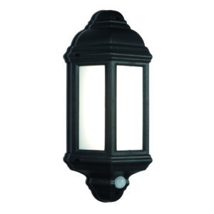 Saxby Halbury 1lt IP44 Wall Light PIR 7W - Matt Black