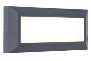 Lutec Helena IP54 Integrated LED 11W 4000K Wall Light Dark Grey