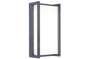 Lutec Qubo IP54 Integrated LED 9.5W 3000K Wall Light Dark Grey