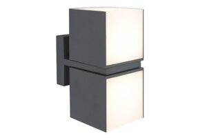 Lutec Cuba IP54 Integrated LED 23W 3000K Wall Light With Adjustable Heads Dark Grey