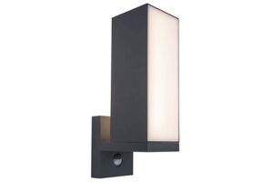 Lutec Cuba IP54 Integrated LED 14W 3000K Wall Light Dark Grey