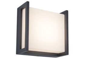 Lutec Qubo IP54 Integrated LED 9.5W 3000K Wall Light Dark Grey